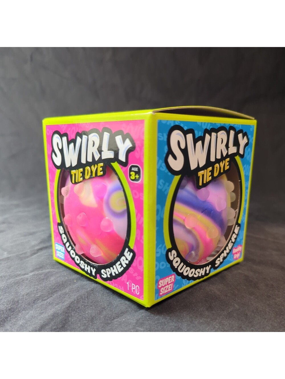 Squishy Swirly Tie Dye Squooshy Sphere Ja-Ru Super Size-Jumbo Stress Toy -NEW